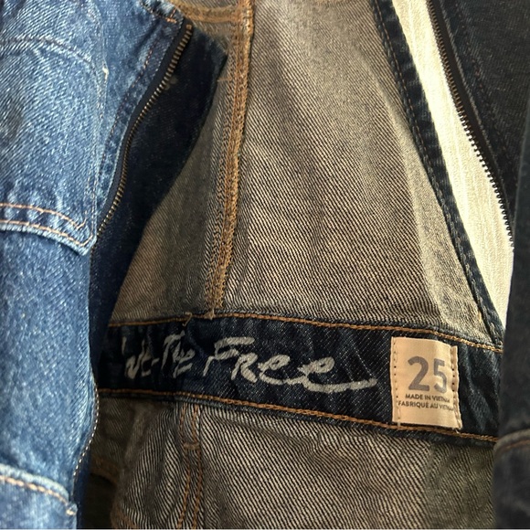 Free People Sunkissed Denim Short‎ Overalls Zip Front Jean Shortalls NEW Size 25 - Picture 4 of 8